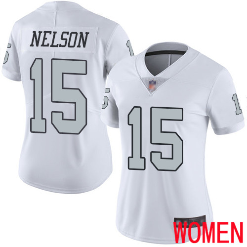 Oakland Raiders Limited White Women J J Nelson Jersey NFL Football 15 Rush Vapor Untouchable Jersey